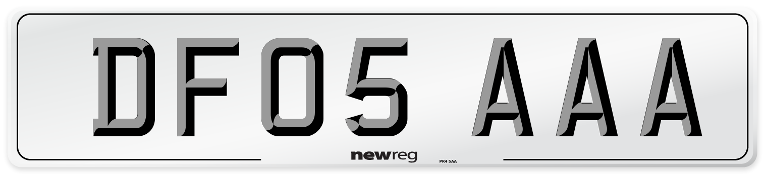 DF05 AAA Number Plate from New Reg